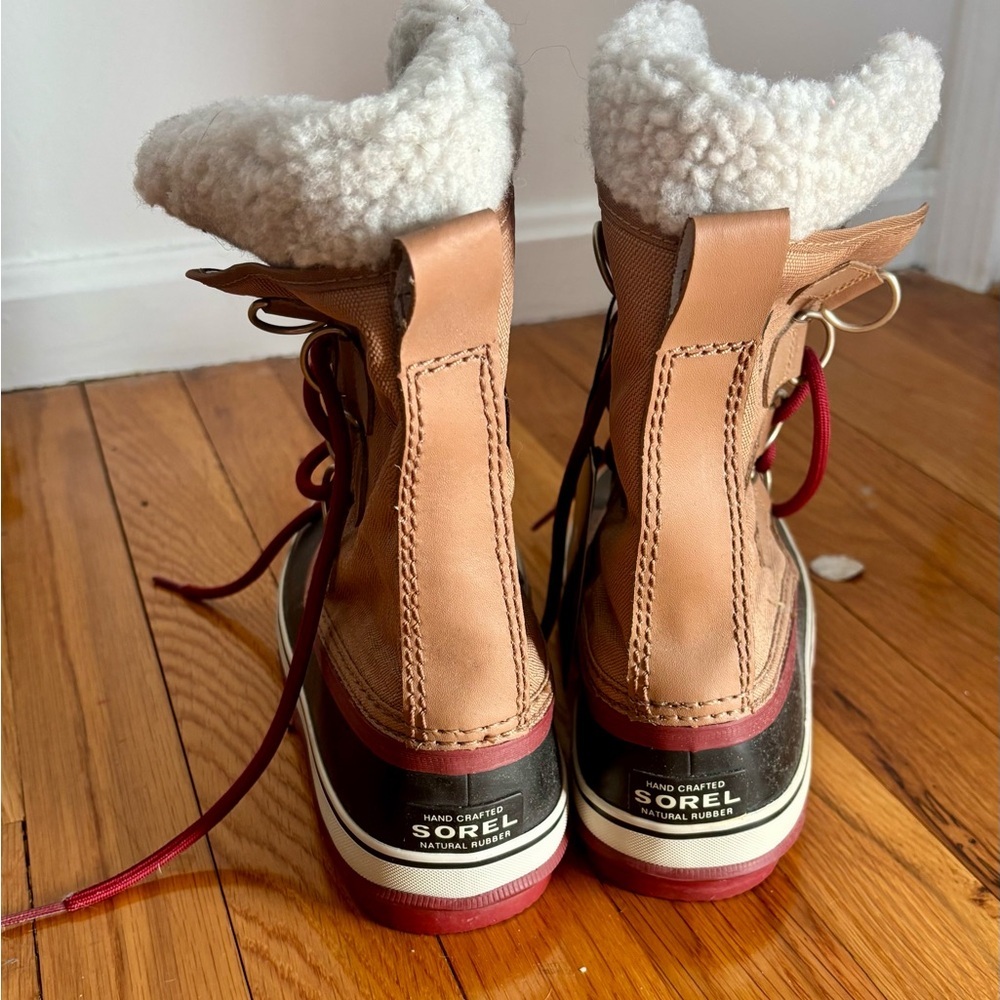 NWT SOREL Waterproof Faux Shearling Lace-Up Winter Boots Size 5 Snow Duck Boot - Picture 4 of 5